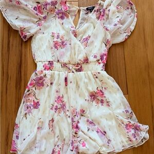 Zunie Pink and Cream Floral Kids Dress